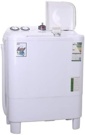 غسالة نصف اوتوماتيك بحوض سعة 7 كجم من جيباس ، لون ابيض موديل GSWM6493 تحميل علوي 7 كيلوجرام